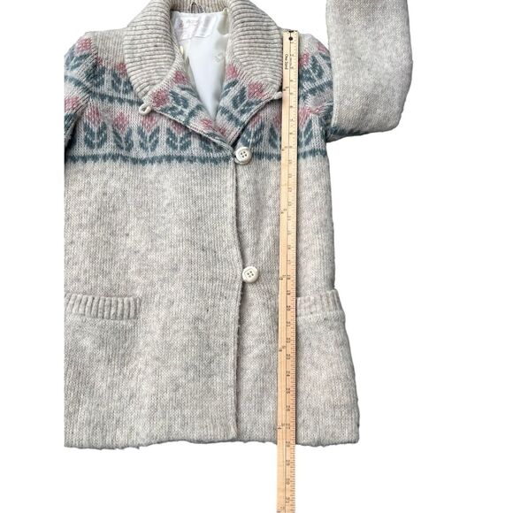 Alafoss of Iceland Vintage Fully Lined Hand Knit Wool Sweater Jacket vintage - Picture 8 of 10